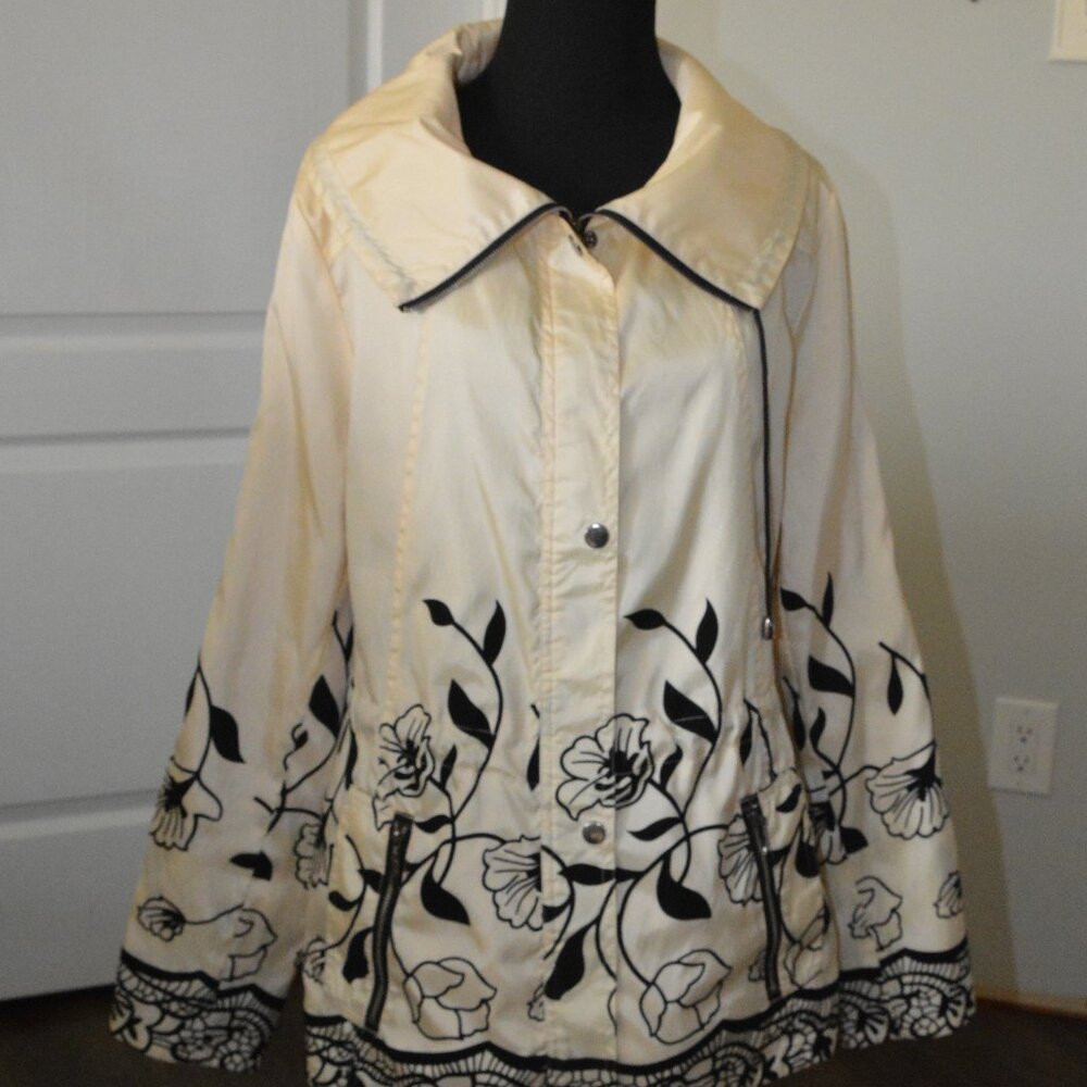 Lindi Women's Zip Jacket Drawstring Waist size Large